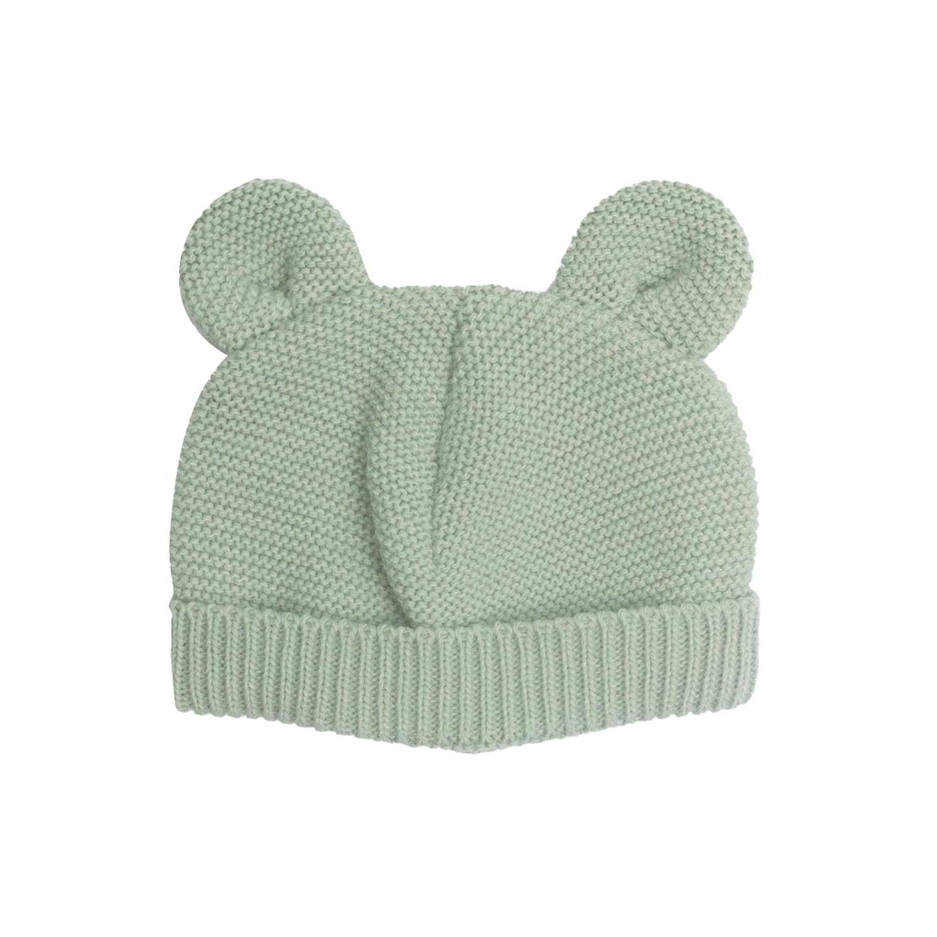 Bonnet En Maille Avec Des Petites Oreilles Vert Olive