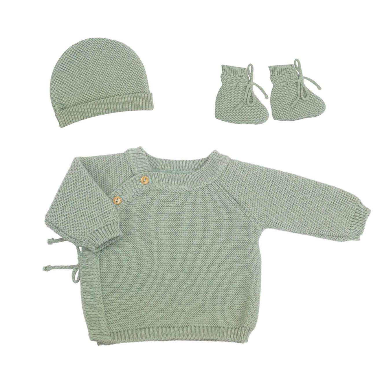 Trousseau Naissance Bb En Maille Vert Olive 11 €
