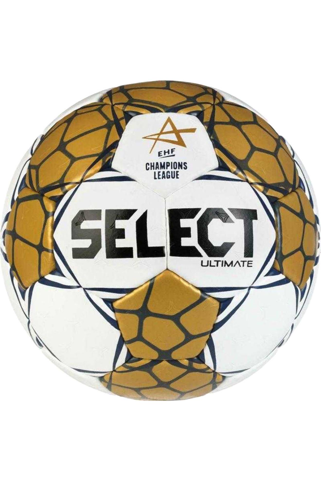 Ballon De Handball Style Ligue Des Champions Ehf (taille 3) Ultimate Blanc / Jaune Or