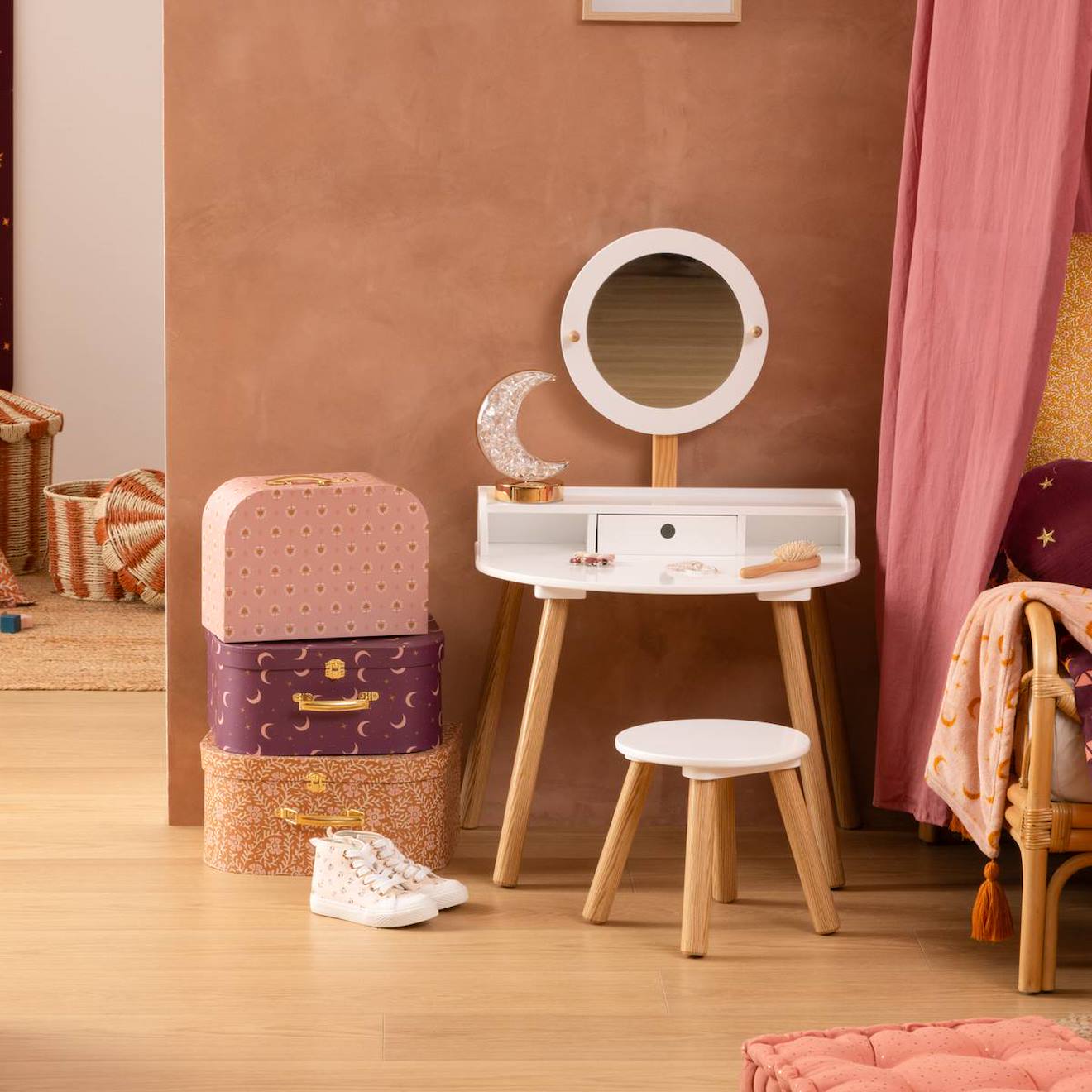 Coiffeuse Avec Tabouret - Bella Blanc