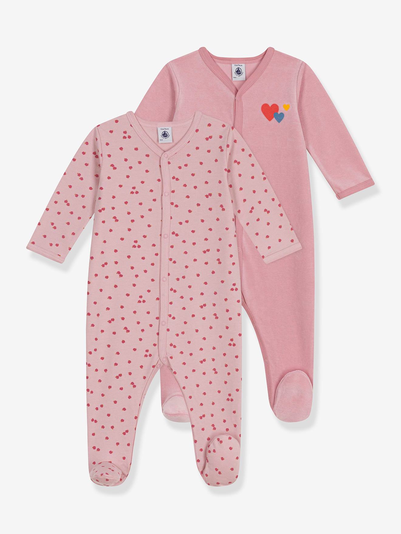 Lot de 2 pyjamas bb en coton rose 52 €