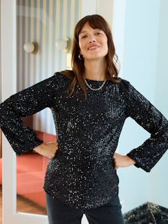 Vêtements de grossesse-Blouse sequins de grossesse réversible devant/dos