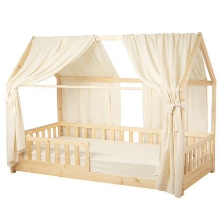 Ciel de lit cabane en gaze de coton duo 330 cm Beige+Blanc+Bleu+Camel+Écru+Gris+Marron+Rose+Terracotta+Vert 24 - vertbaudet enfant 