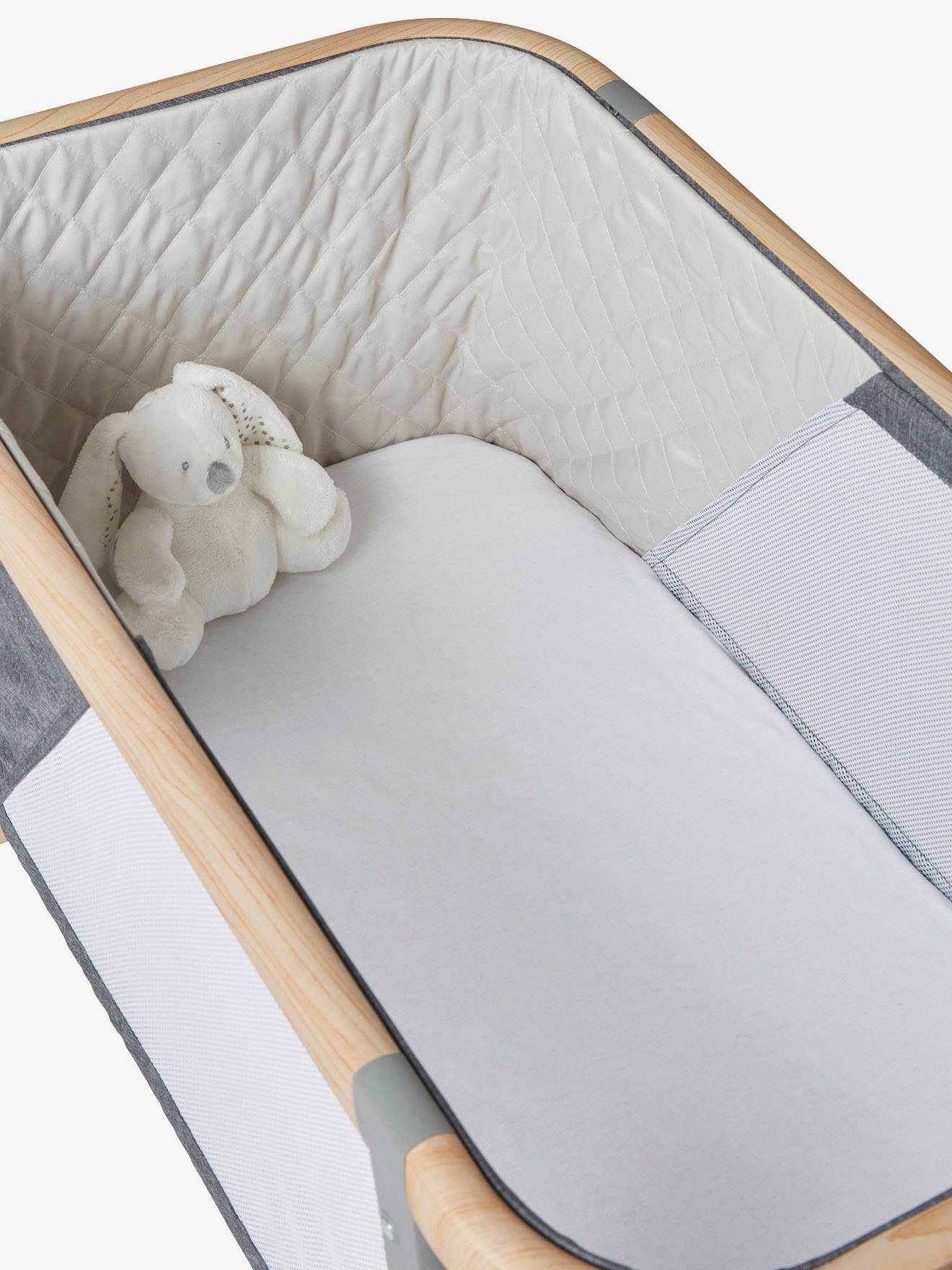 Lot de 2 draps housse pour berceau bébé et cododo en jersey extensible blanc (Vertbaudet) - Image 1