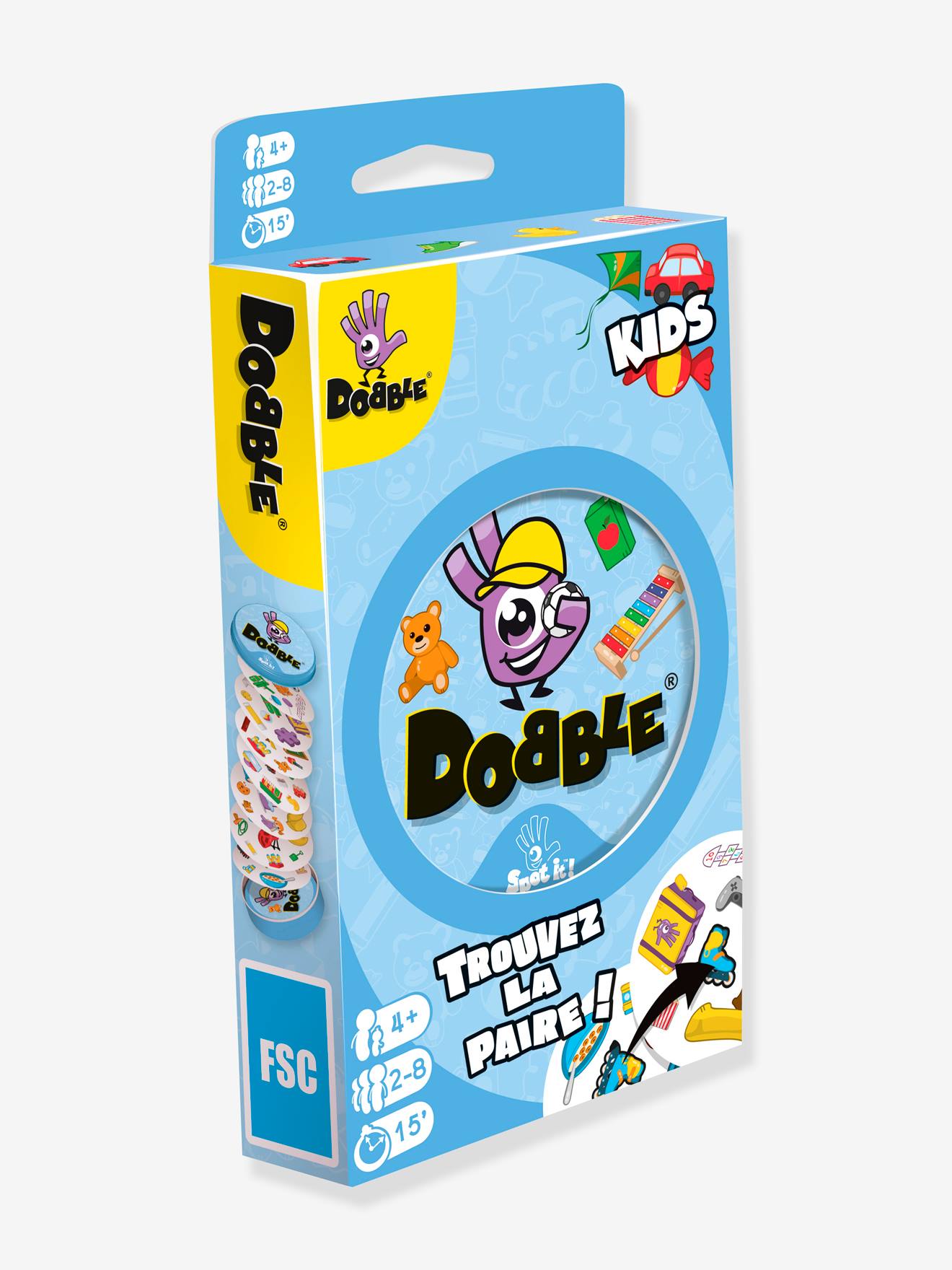 Dobble kids jeu de cartes bleu