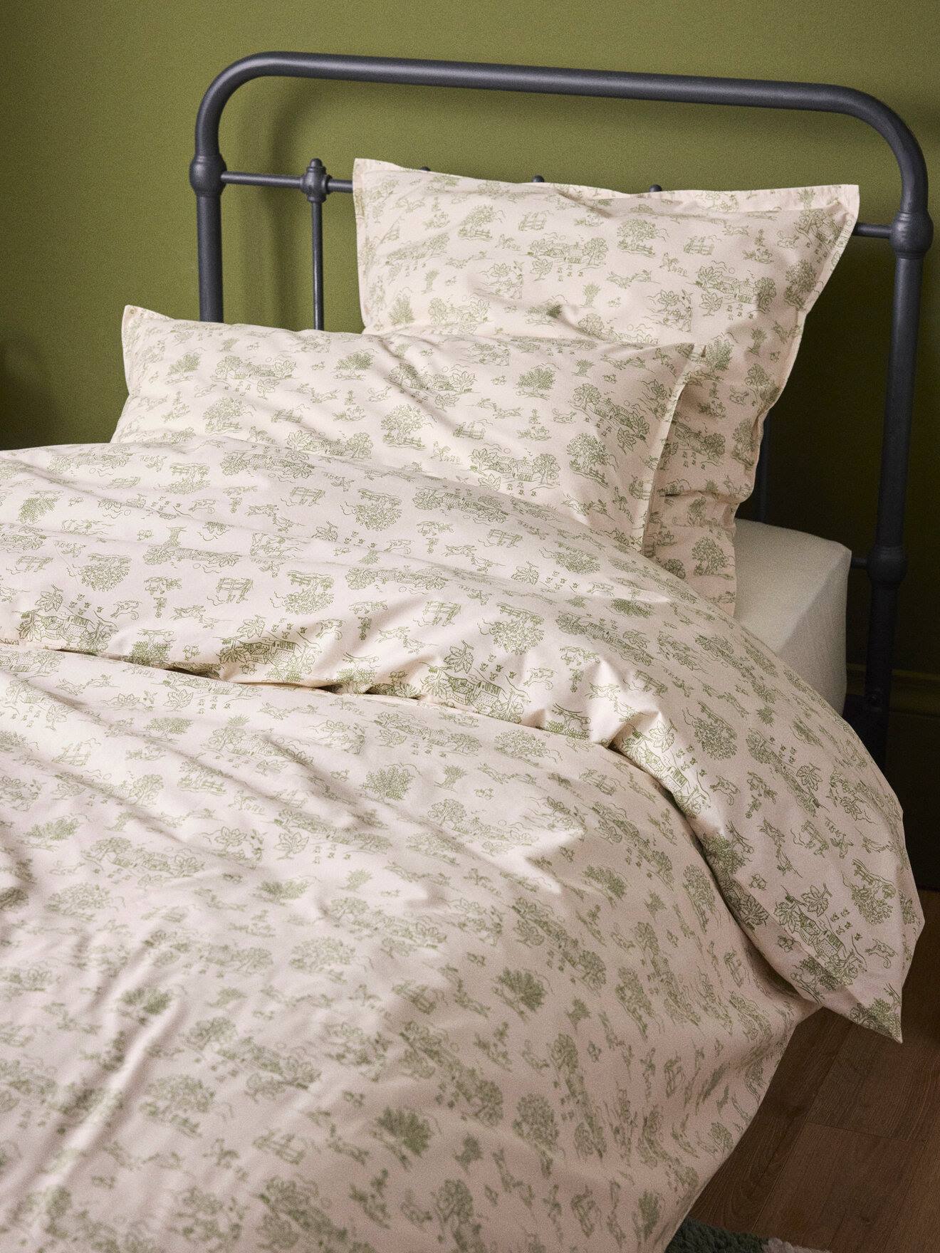 Housse De Couette Percale De Coton aloïs Vert