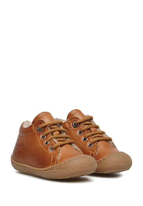 Chaussures premiers pas en cuir doublés en laine cocoon Anthracite-+Beige-+Bordeaux-+Cognac-+Marine-+Marron-+Rose clair-+Sage- 17 - vertbaudet enfant 