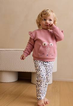 -Ensemble enfant sweat et legging en molleton céleste