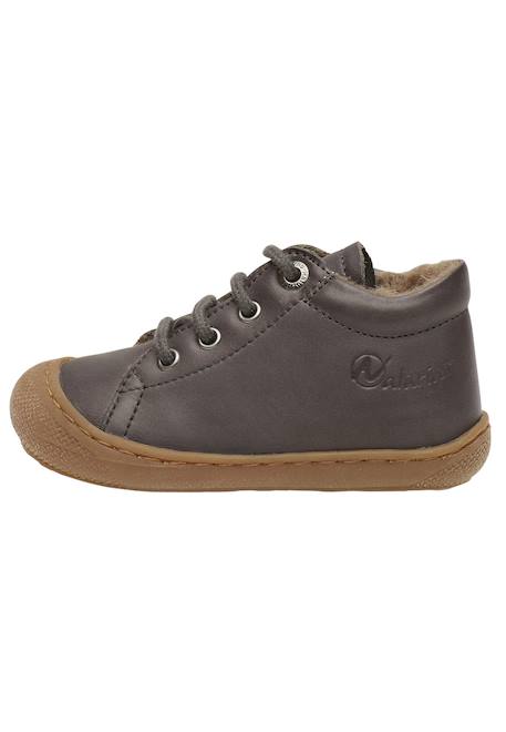 Chaussures premiers pas en cuir doublés en laine cocoon Anthracite-+Beige-+Bordeaux-+Cognac-+Marine-+Marron-+Rose clair-+Sage- 3 - vertbaudet enfant 