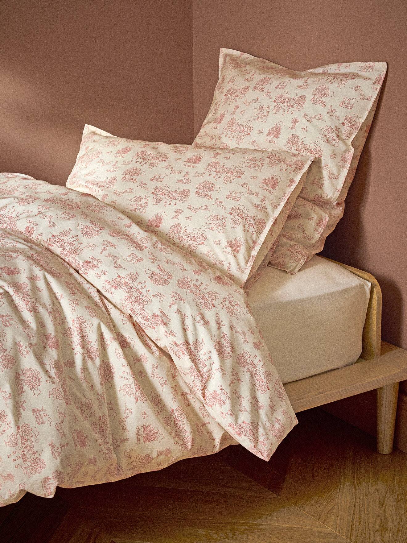 Housse De Couette Percale De Coton aloïs Rose