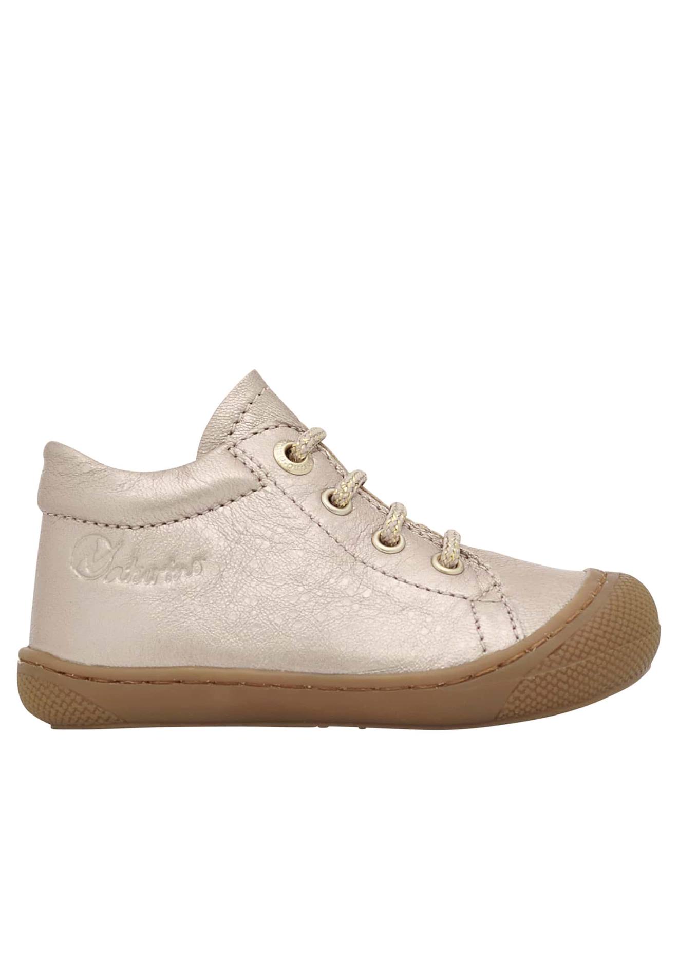 Chaussures Premiers Pas En Cuir Metallisé Cocoon Rose Poudré-