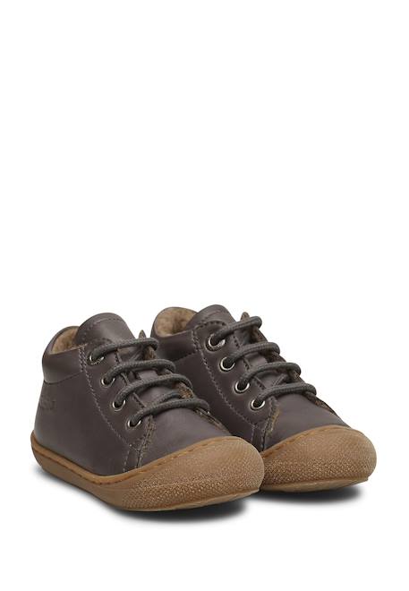 Chaussures premiers pas en cuir doublés en laine cocoon Anthracite-+Beige-+Bordeaux-+Cognac-+Marine-+Marron-+Rose clair-+Sage- 2 - vertbaudet enfant 