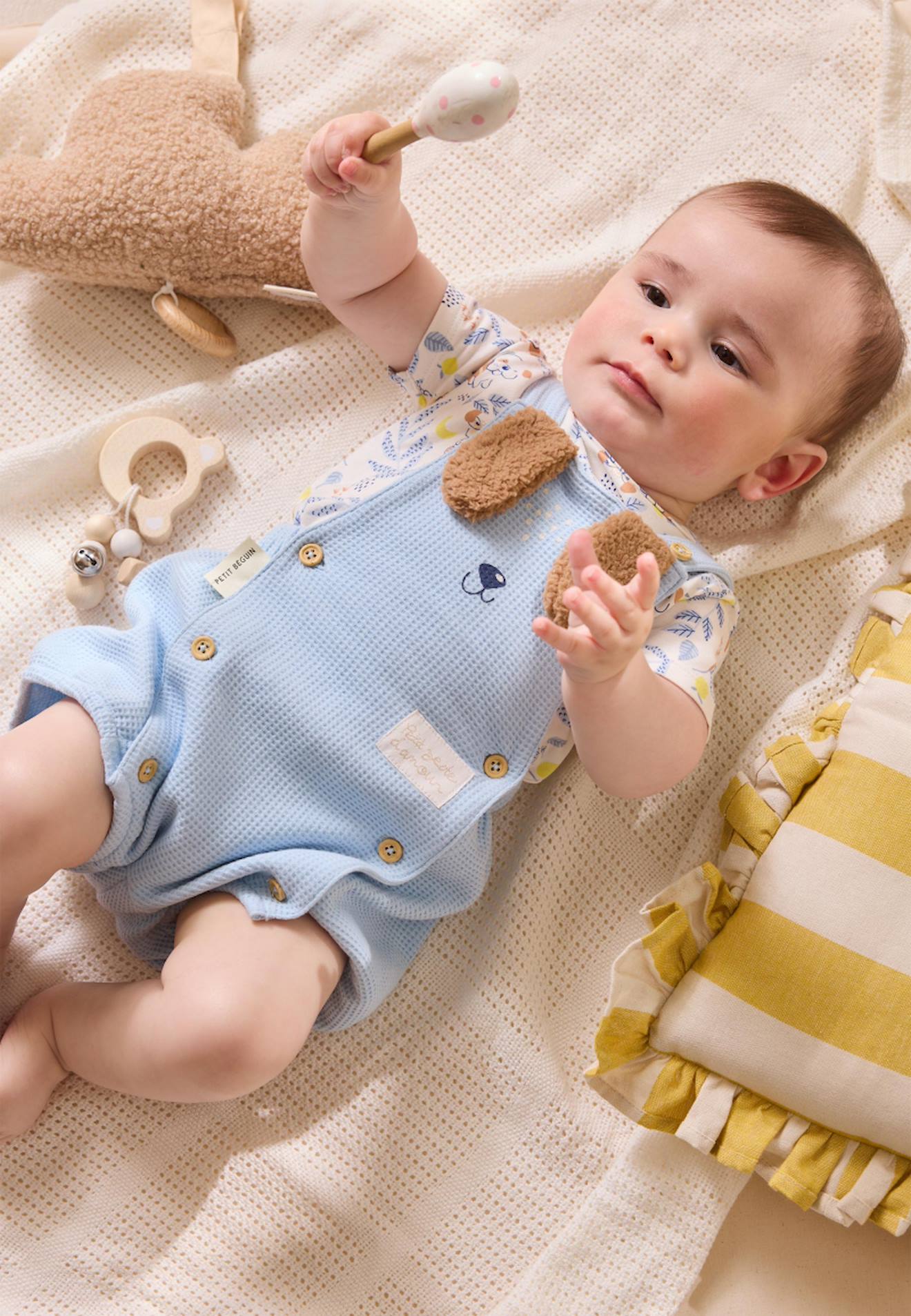 Ensemble Salopette Bébé Et T-shirt Zeste D'amour Bleu