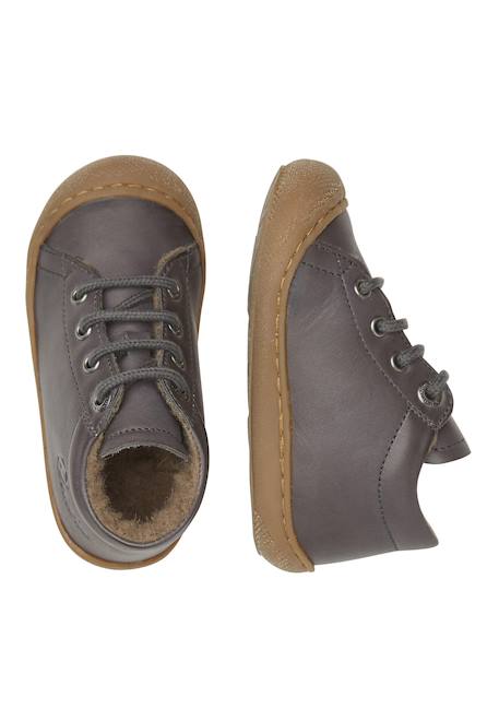 Chaussures premiers pas en cuir doublés en laine cocoon Anthracite-+Beige-+Bordeaux-+Cognac-+Marine-+Marron-+Rose clair-+Sage- 4 - vertbaudet enfant 