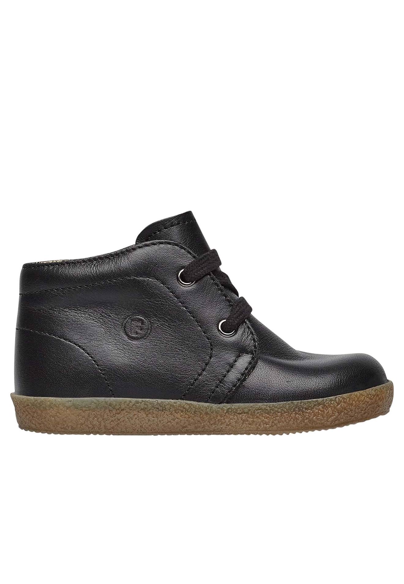 Chaussures À Lacets En Nappa Brossé Conte Noir-