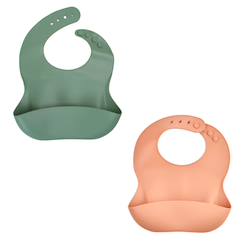 -Lot de 2 bavoirs silicone