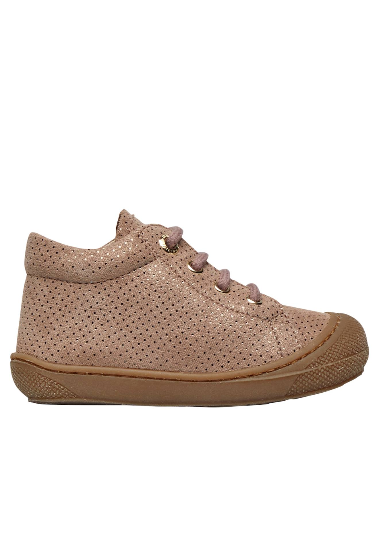 Chaussures Premiers Pas En Suède Lamé Cocoon Rose Antique-