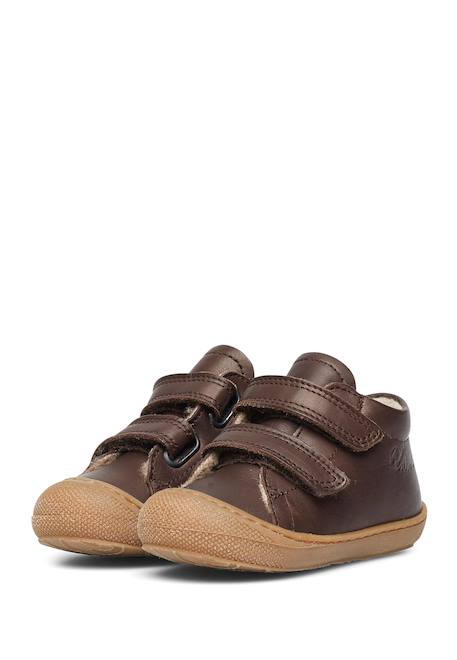 Chaussures premiers pas en cuir doublés en laine cocoon vl Anthracite-+Bleu foncé-+Cognac-+Gris tourterelle-+Marron foncé-+Rose antique-+Rouge foncé-+Sage- 25 - vertbaudet enfant 