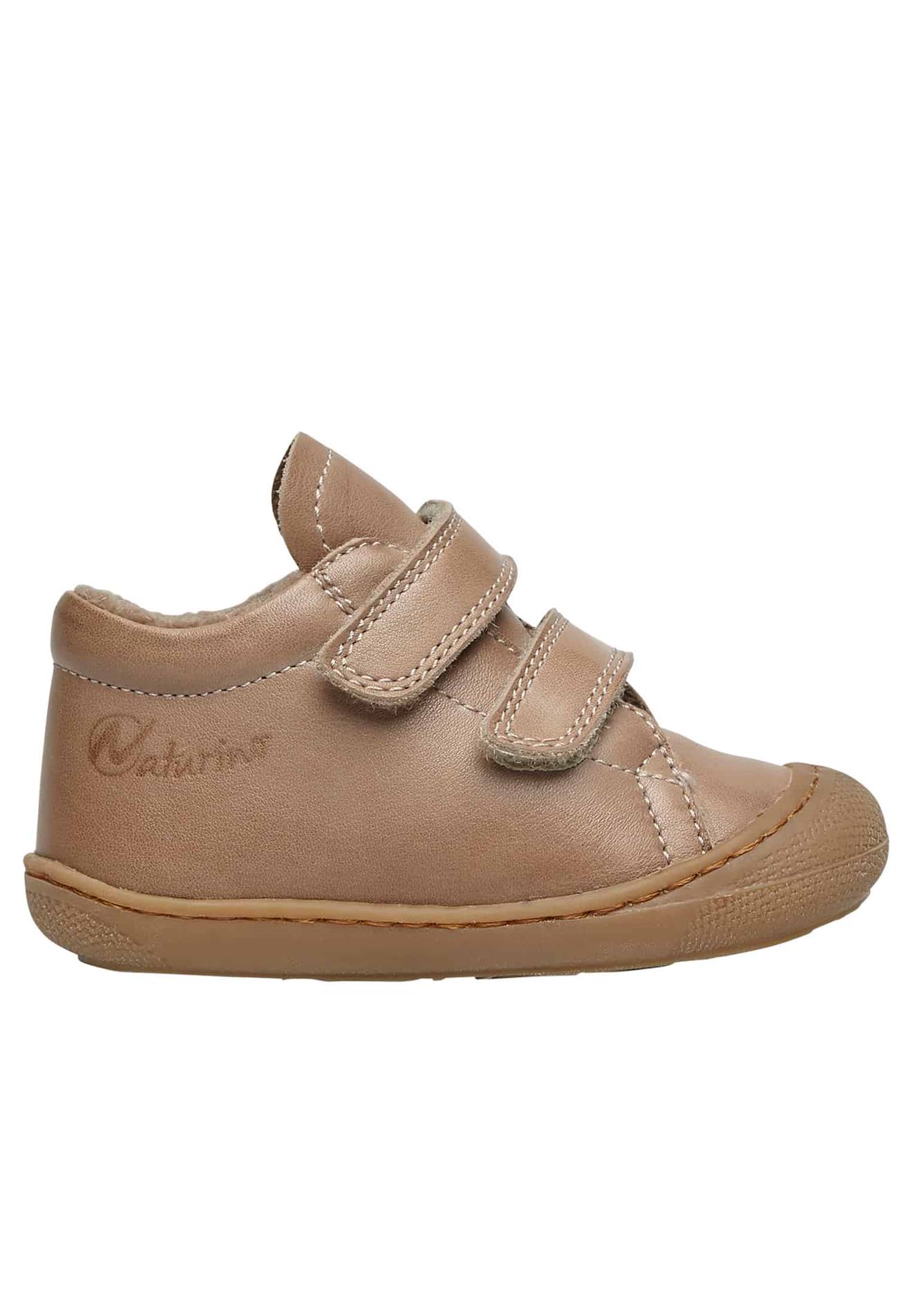 Chaussures Premiers Pas En Cuir Doublés En Laine Cocoon Vl Gris Tourterelle-