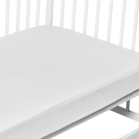 Drap-housse en coton Blanc+Bleu ciel+Gris+Rose+Vert amande 2 - vertbaudet enfant 
