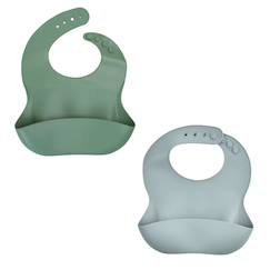 -Lot de 2 bavoirs silicone