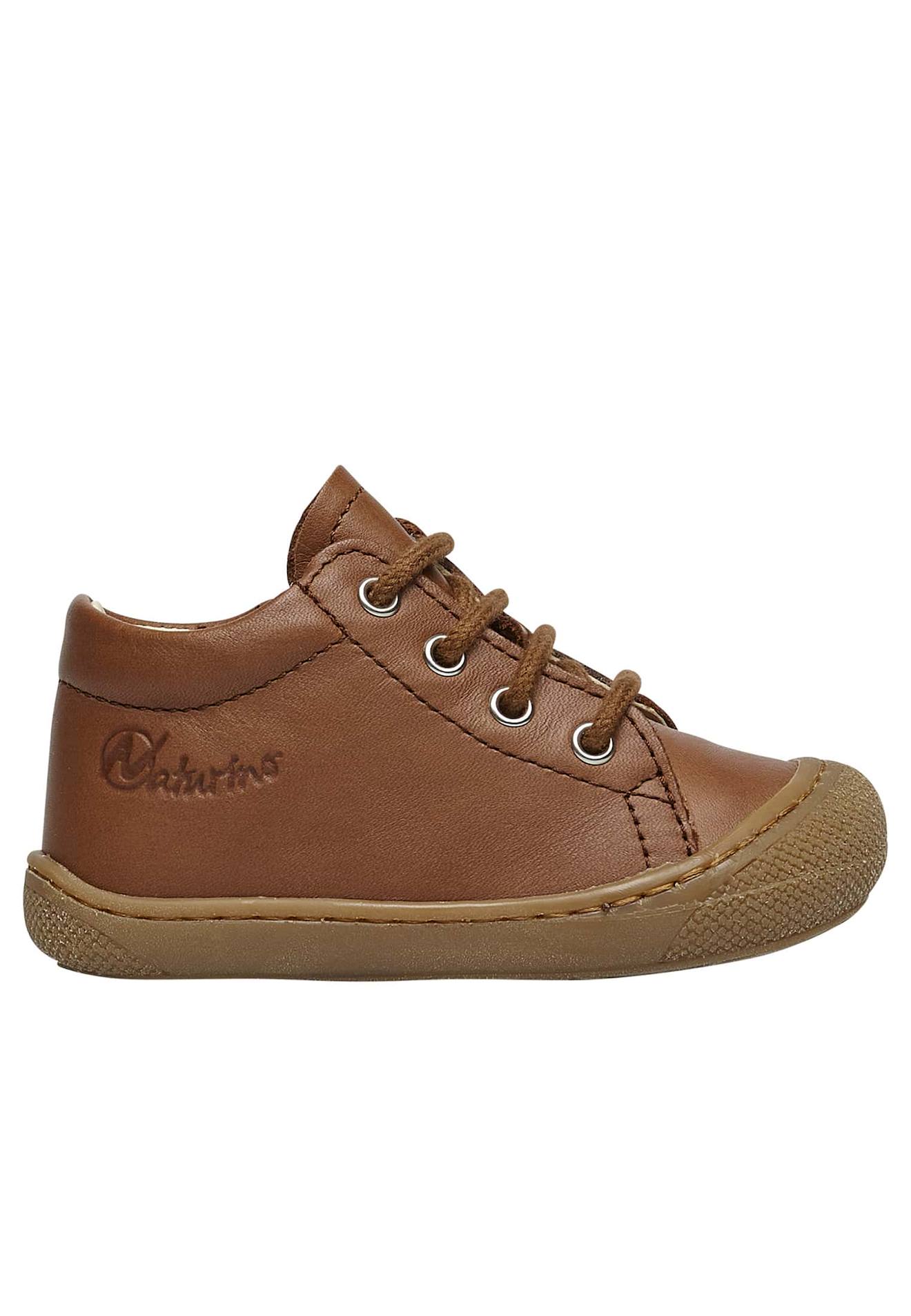 Chaussures Premiers Pas En Cuir Avec Fermeture Éclair Cocoon Zip Cognac-