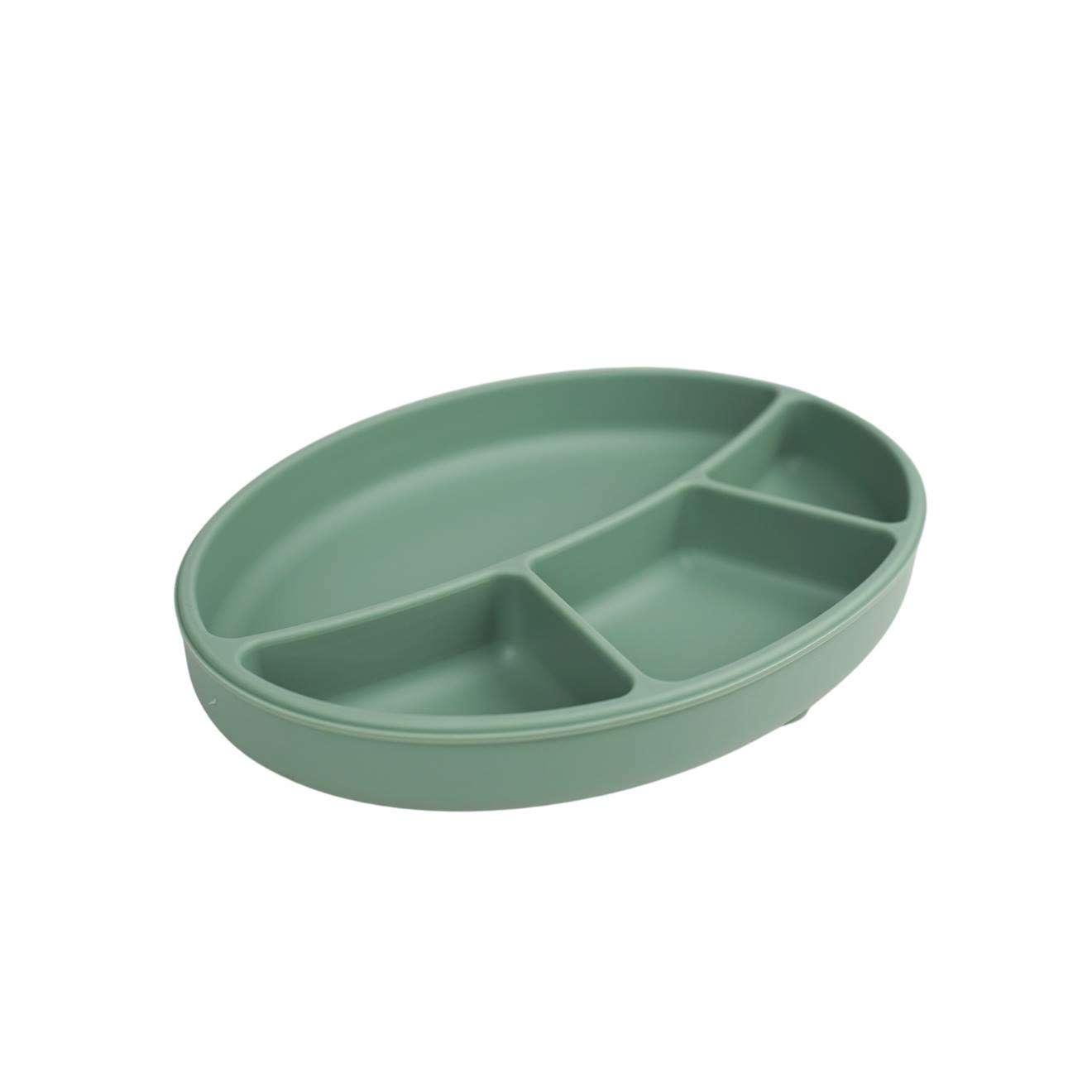 Assiette Compartimentée Silicone Vert Cactus