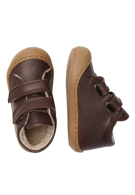 Chaussures premiers pas en cuir doublés en laine cocoon vl Anthracite-+Bleu foncé-+Cognac-+Gris tourterelle-+Marron foncé-+Rose antique-+Rouge foncé-+Sage- 24 - vertbaudet enfant 