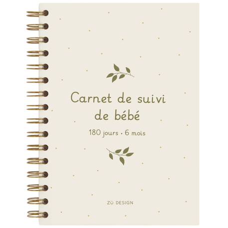Zü - Carnet De Suivi De Bébé Feuille (0-6 Mois) Ecru