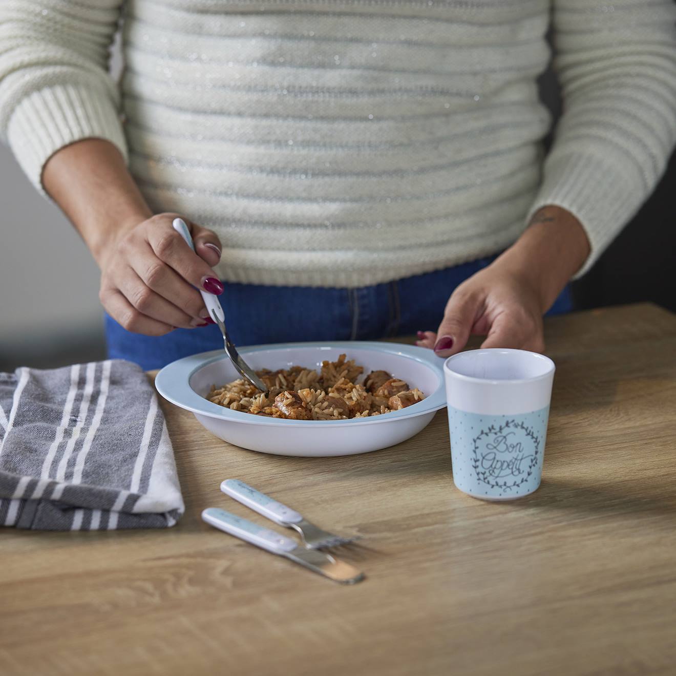 Assiette Melamine Foret Blanc (Thermobaby) - Image 2