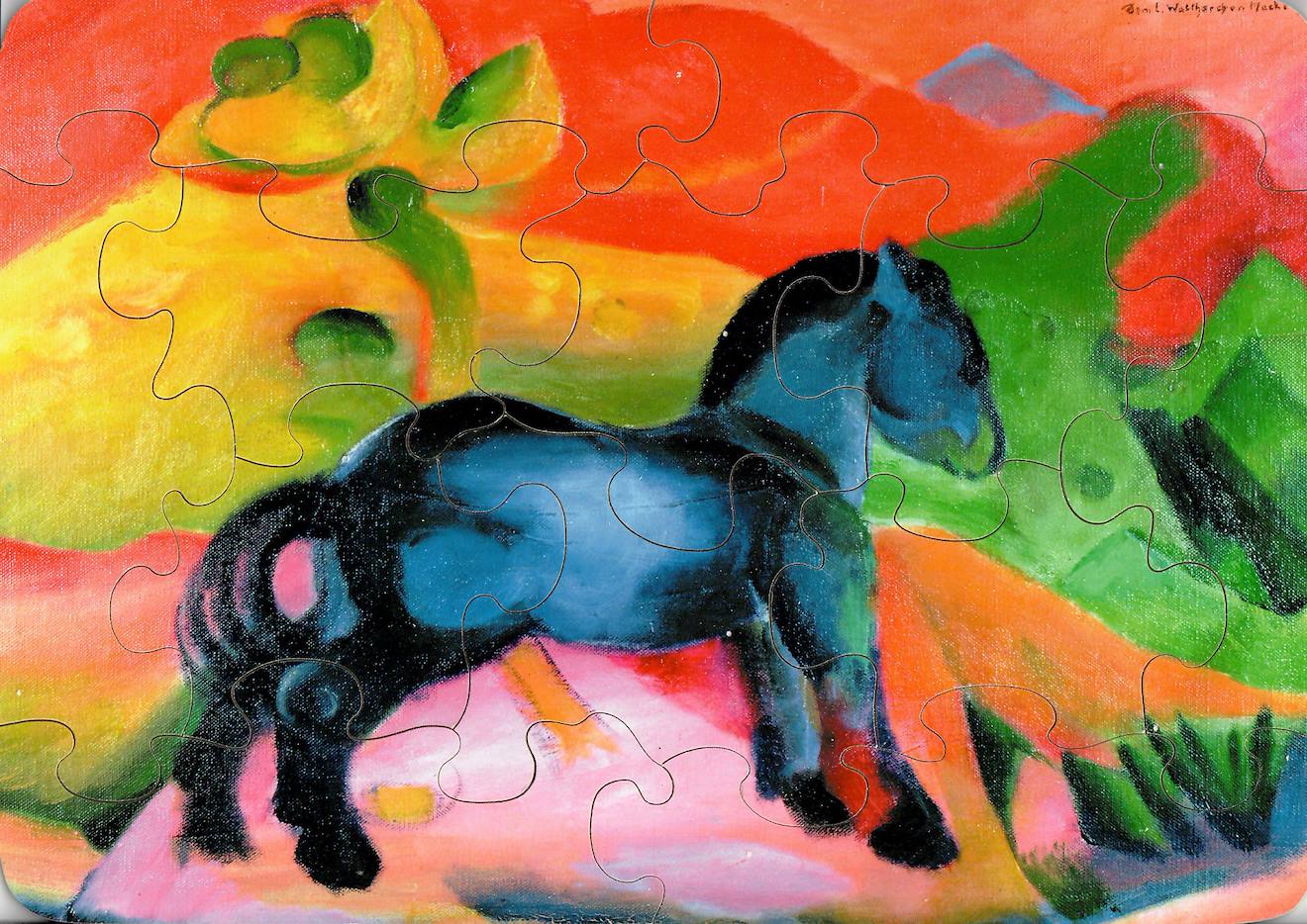 Puzzle 12 Pièces - Cheval Bleu De Franz Marc Marron