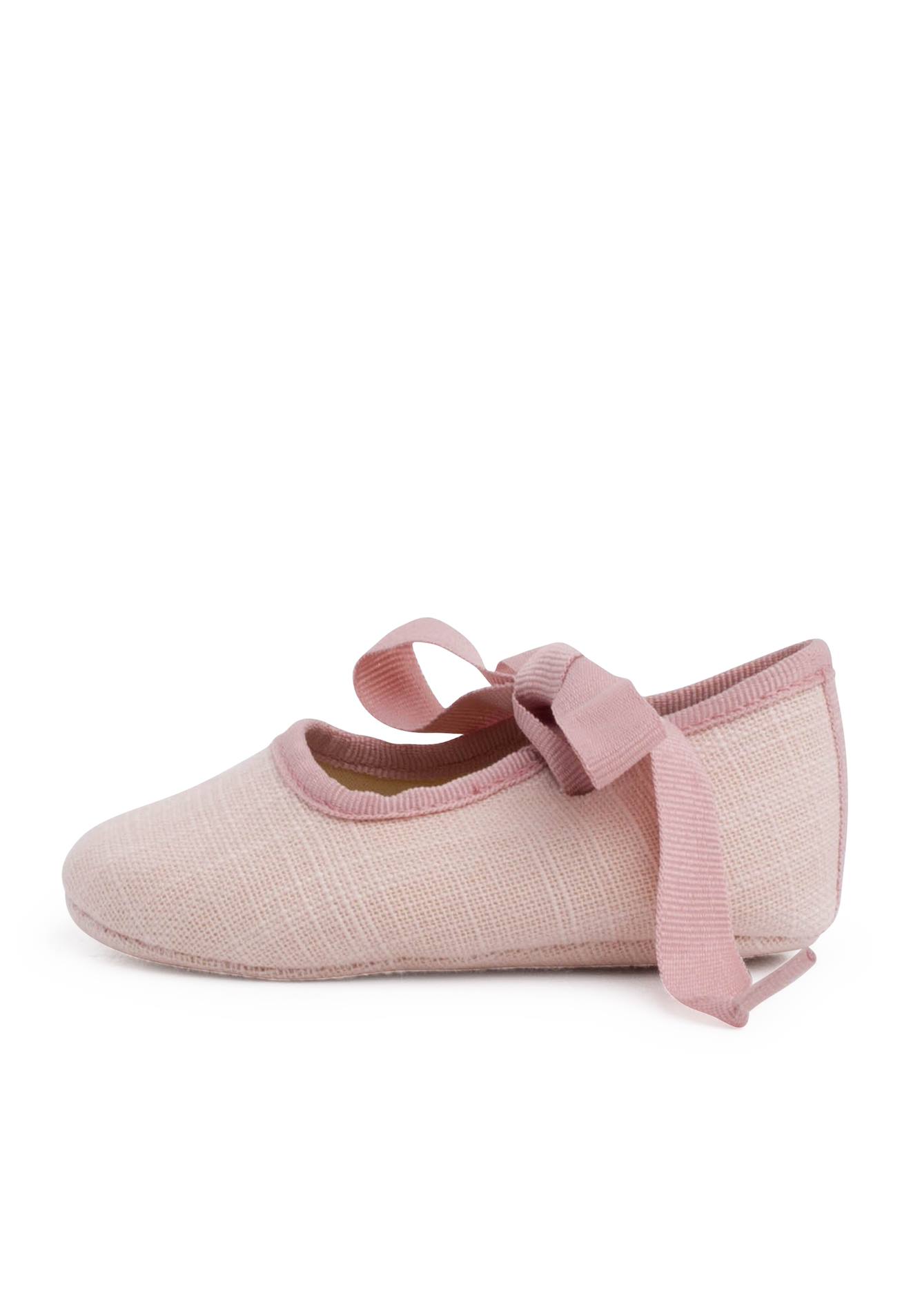 Babies Bébé En Lin Avec Nœud À Gros-grain Vieux Rose