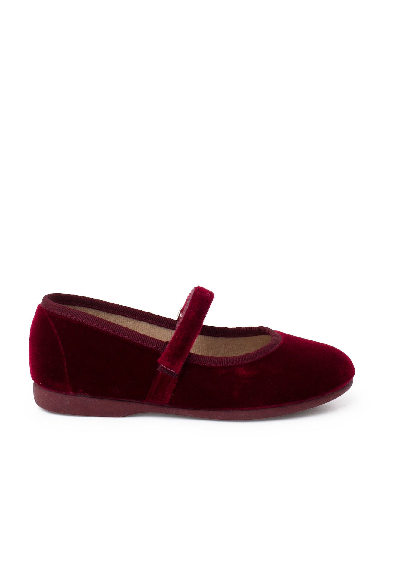 Babies Velours Fille Bride Fine À Scratch Bordeaux