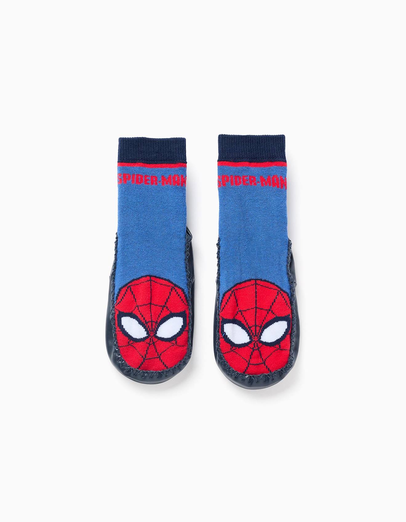 Chaussettes-chaussons spider-man bleu