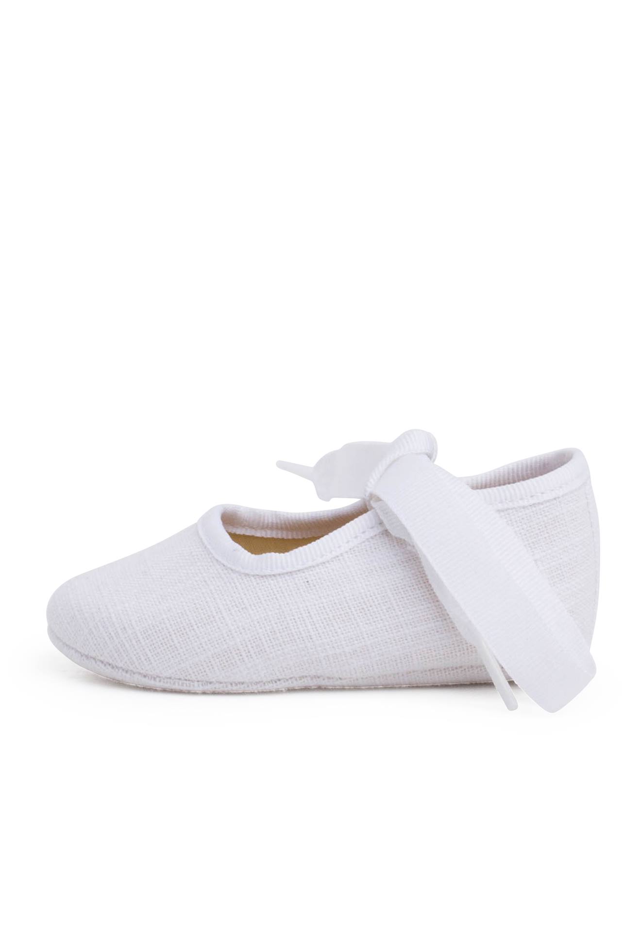 Babies Bébé En Lin Avec Nœud À Gros-grain Blanc