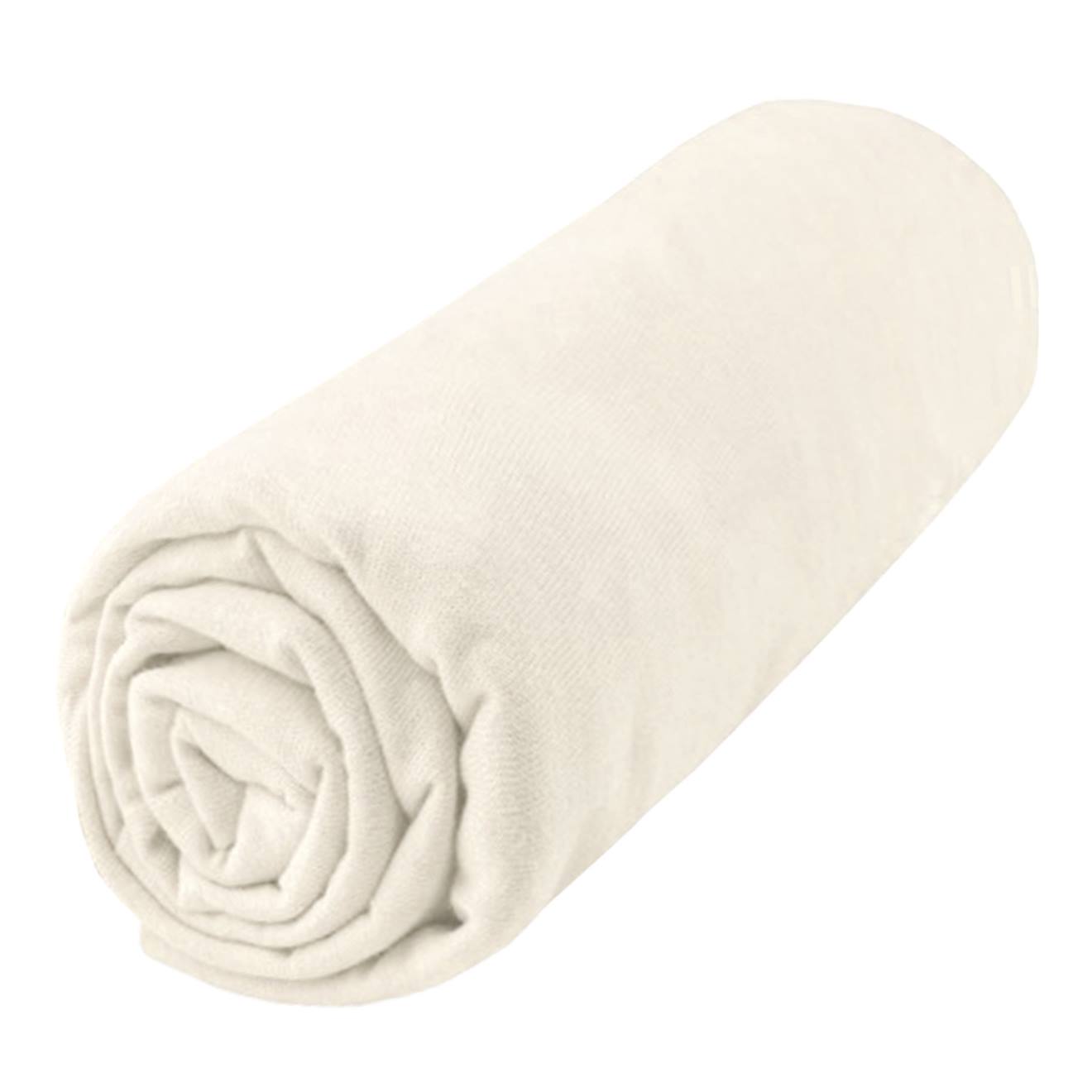 Drap Housse En Coton Jersey Uni Écru