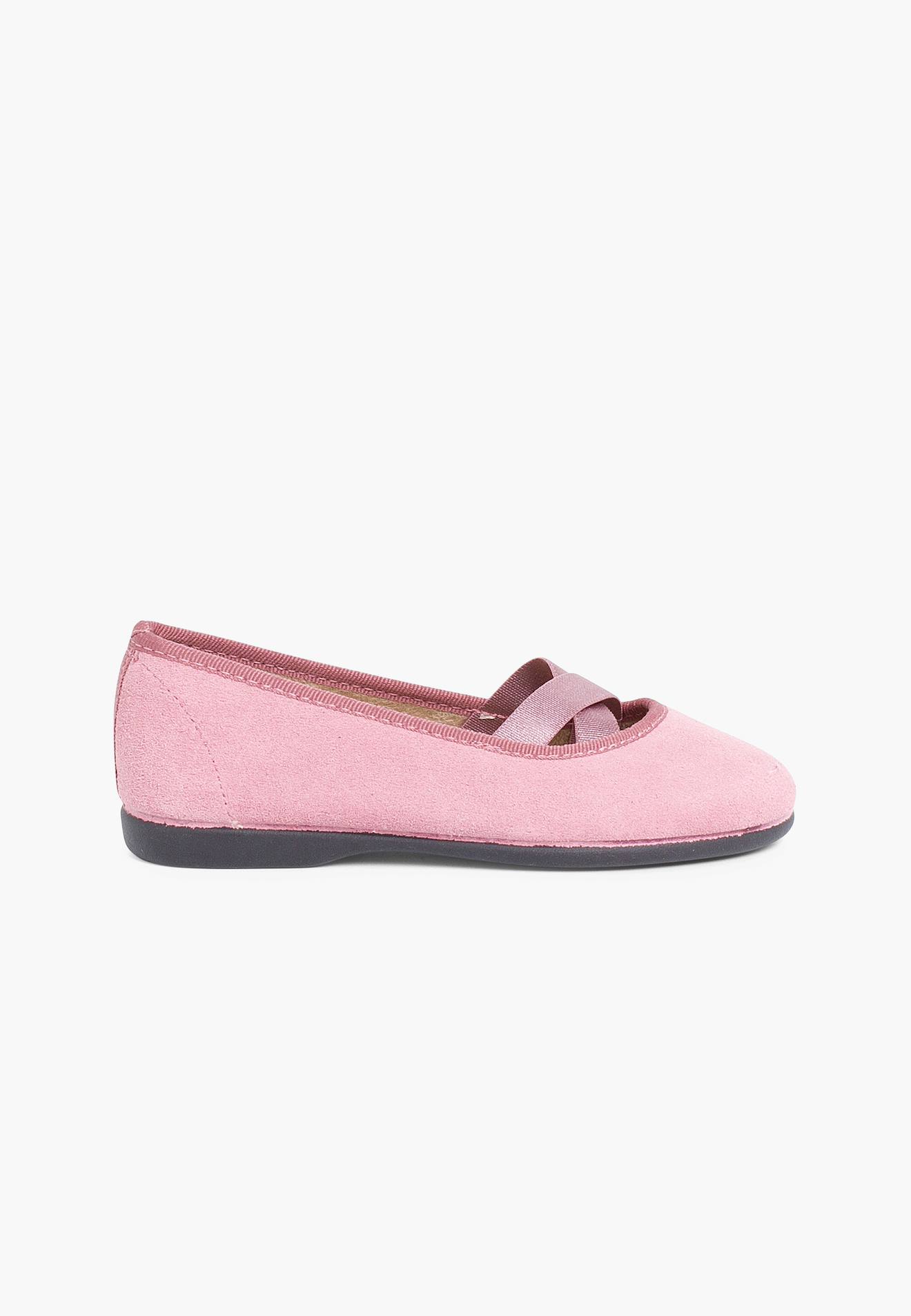 Ballerines Fille Ruban Croisé Style Ballet Rose