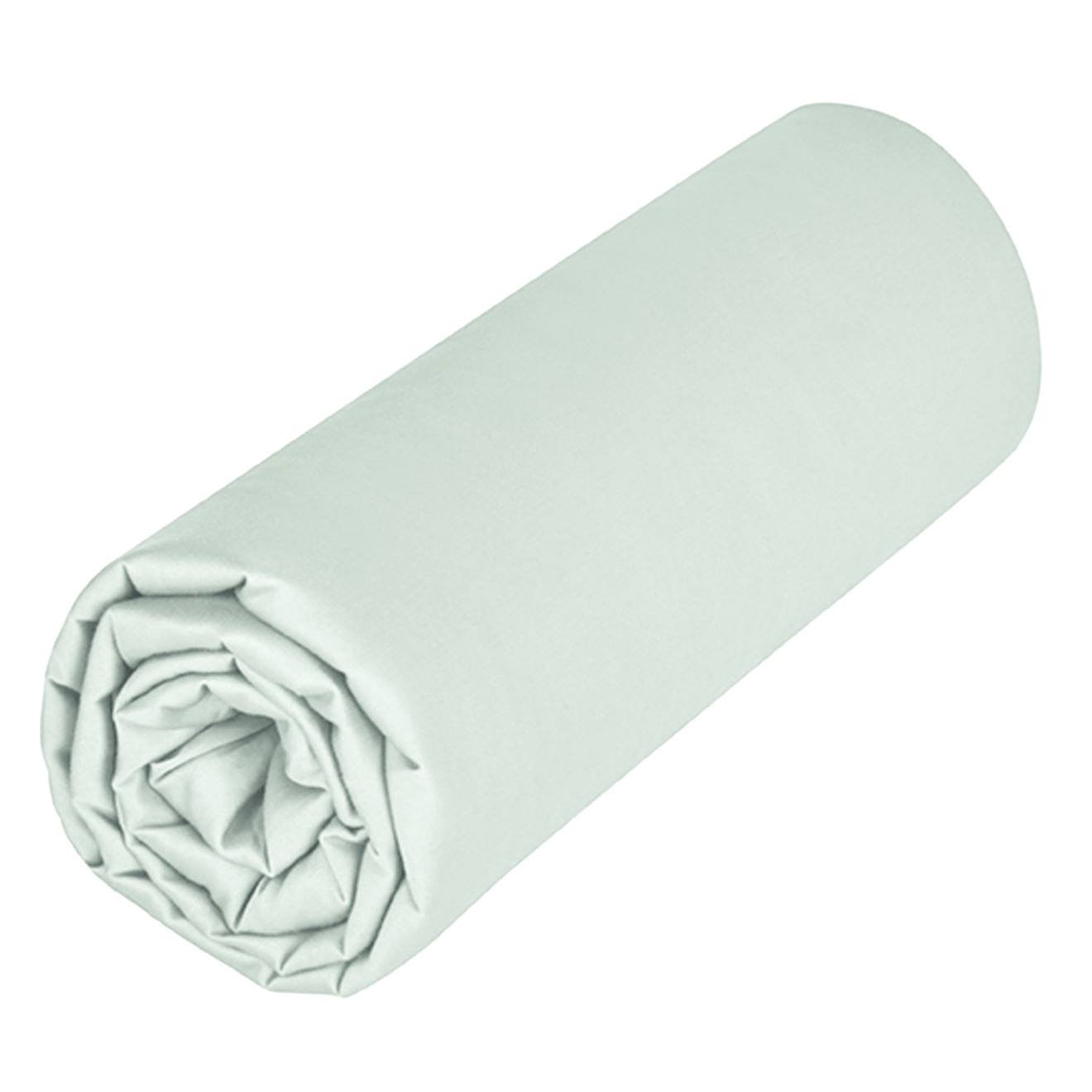 Drap Housse En Coton Jersey Uni Vert Amande