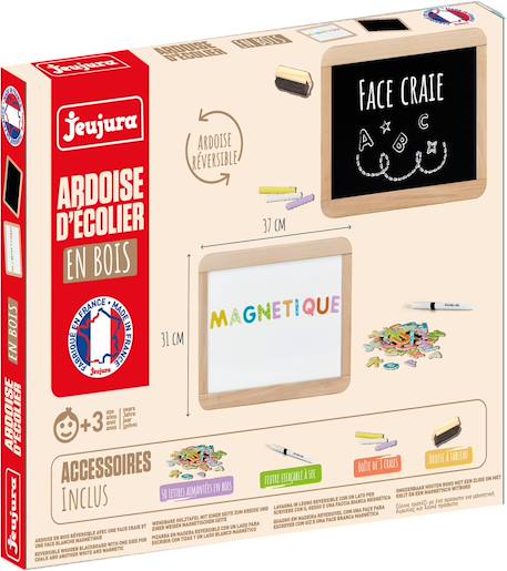 Garçon-Accessoires-Ardoise d'écolier en bois, double face