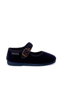 Chaussures-Babies velours boucle dorée vieillie