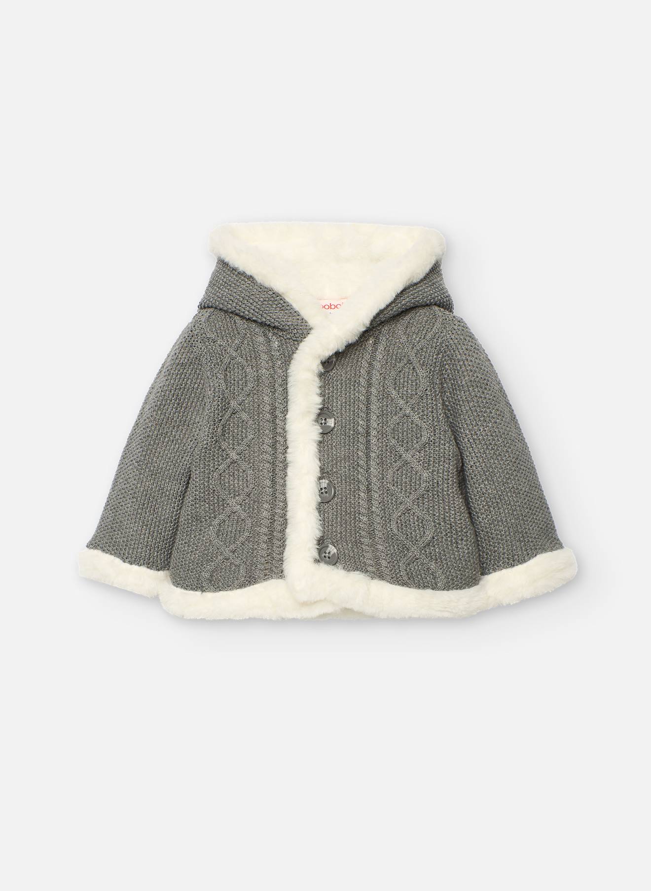 Gilet En Maille Bébé Réversible Gris