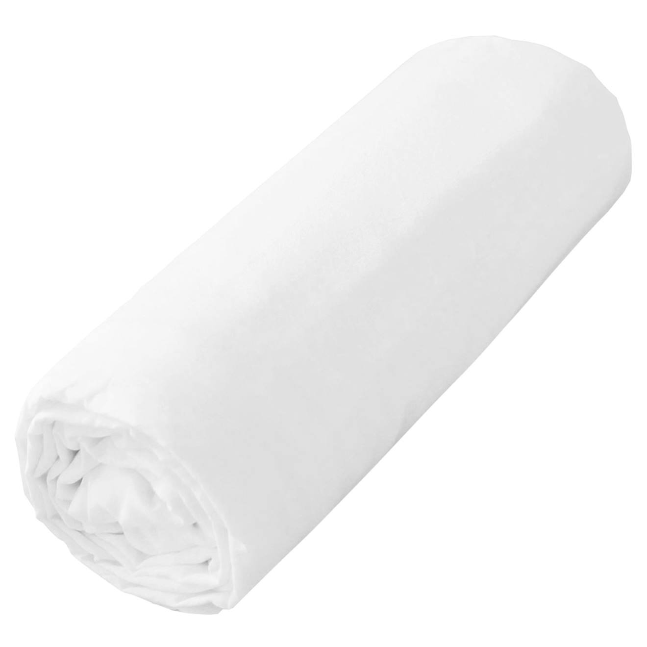 Drap Housse En Coton Jersey Uni Blanc