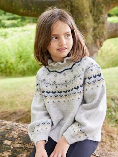 -Pull jacquard détails brillants fille