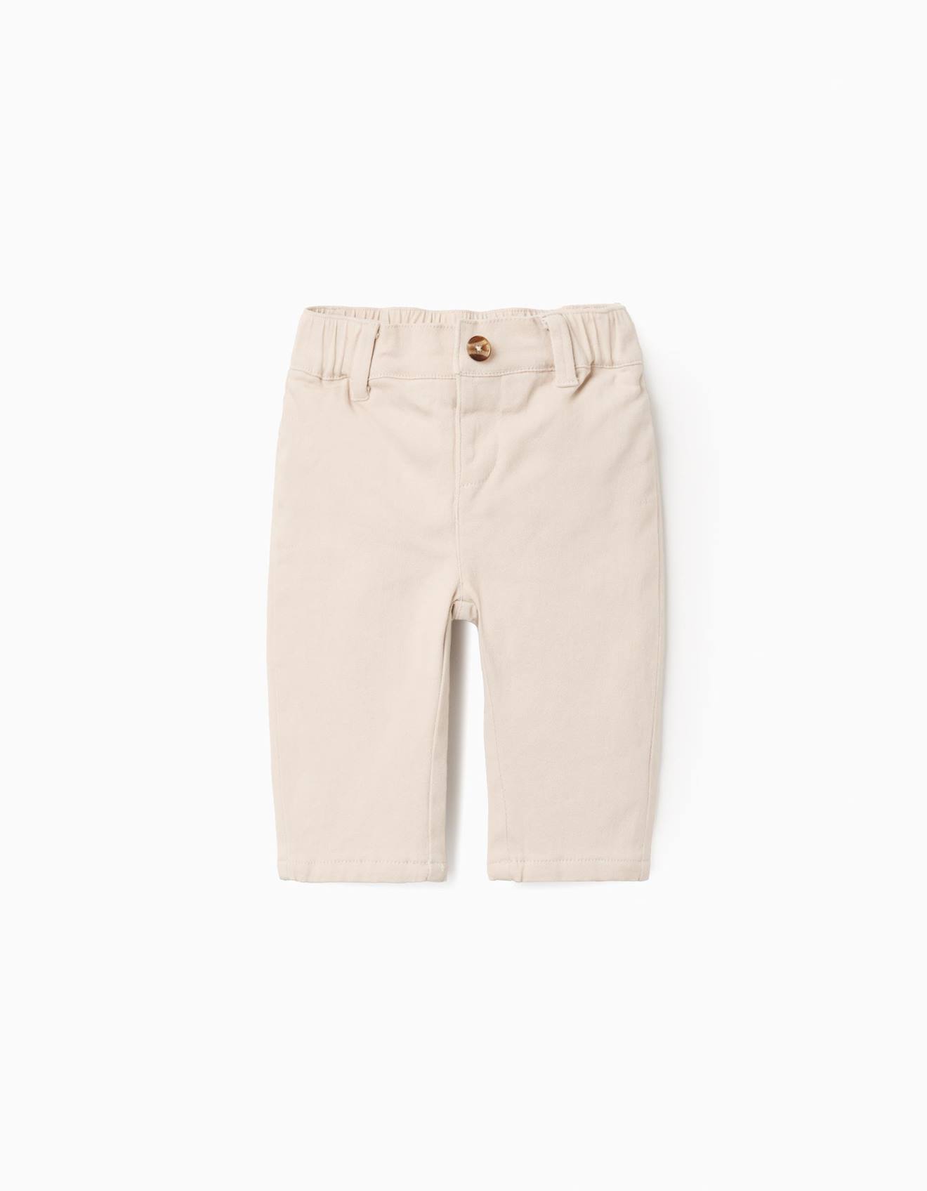 Pantalon En Sergé De Coton Beige Clair