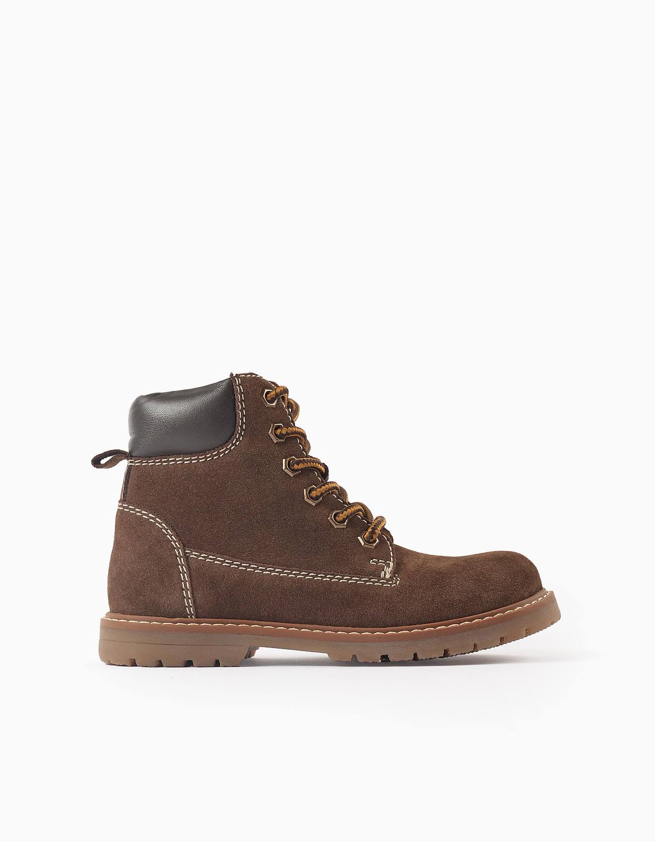 Bottes De Montagne En Daim À Lacets Marron