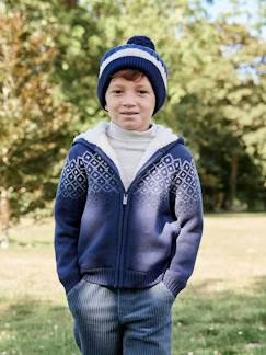 -Gilet garçon à capuche doublé sherpa 