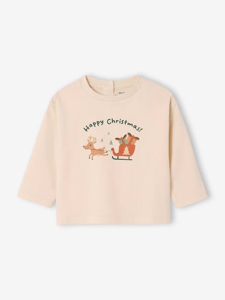 Bébé-T-shirt, sous-pull-T-shirt-T-shirt bébé Noël motif traineau manches longues 