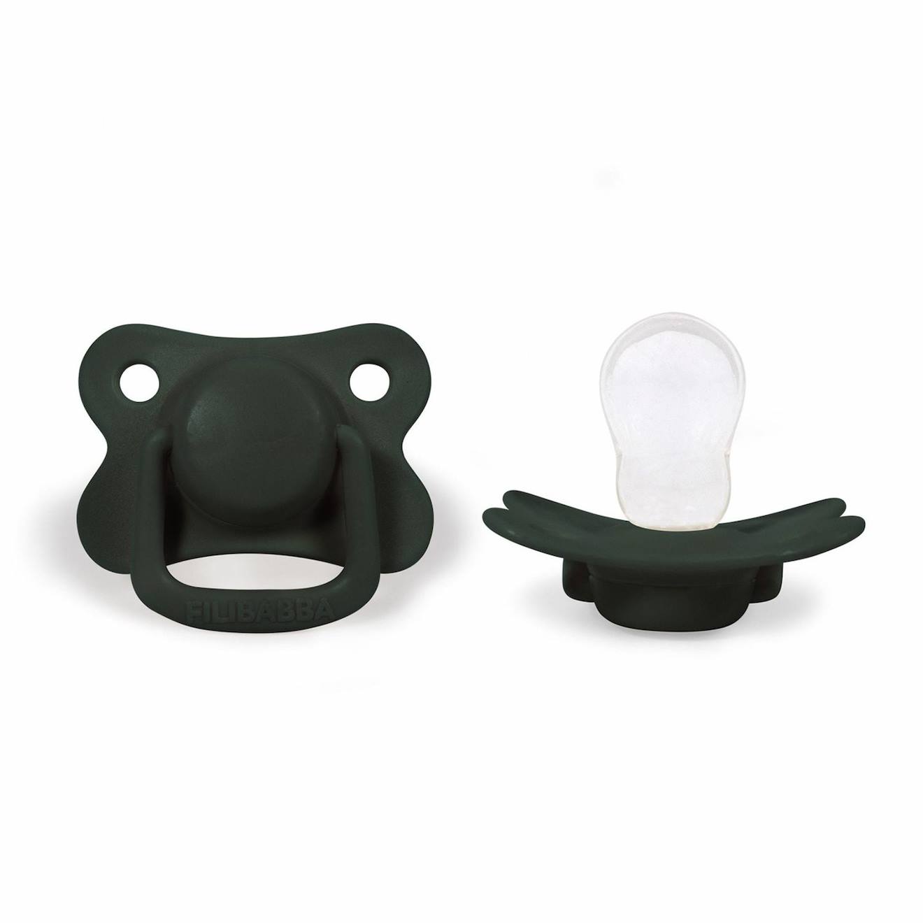 Lot De 2 Sucettes Anatomique En Silicone Vert Foncé