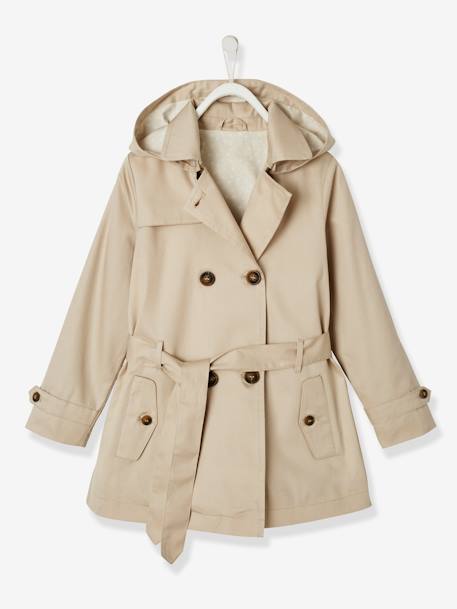 Trench Fille Avec Capuche Amovible Beige Vertbaudet