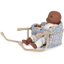 -Chaise de table pour poupée rosie rose